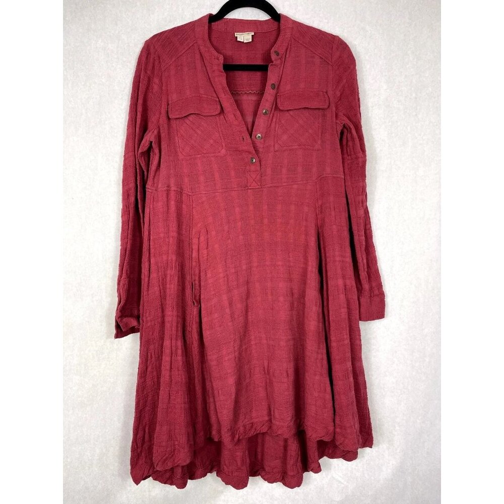 Anthropologie Holding Horses Red Mariona Dress Western Size 2 Long Sleeve
